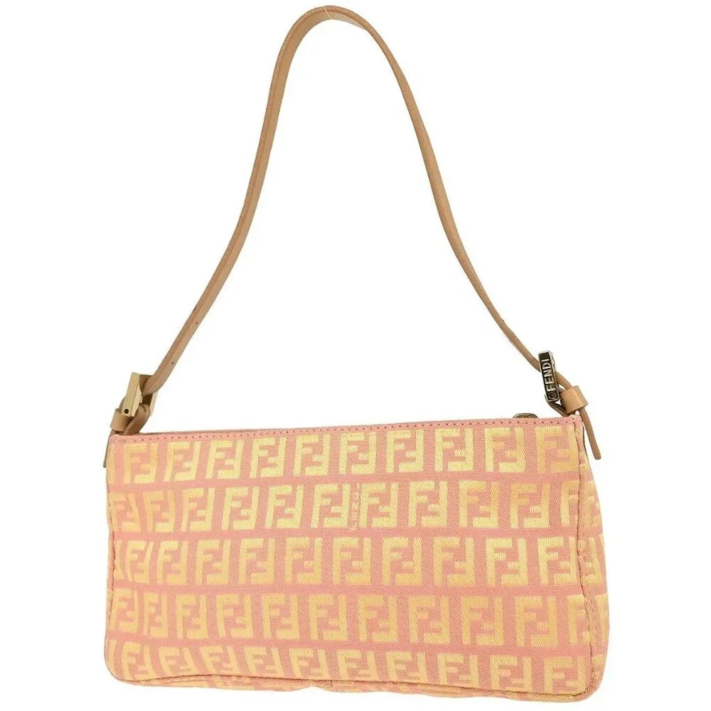 Fendi Pink Canvas Zucchino Handbag 8BR041-028 136126 - Picture 2 of 15